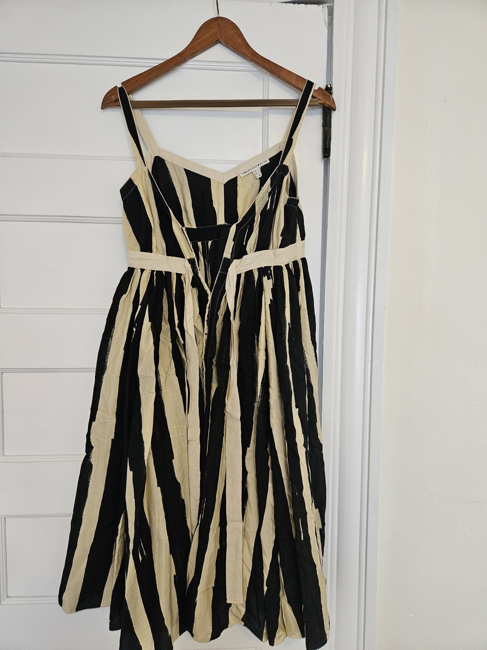 Twenty8Twelve Black and Cream Striped Midi Dress